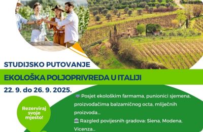 Studijsko putovanje kroz Italiju: ekološka poljoprivreda, održiva proizvodnja i organska hrana