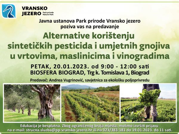 Predavanje “Alternative korištenju sintetičkih pesticida i umjetnih gnojiva u vrtovima, maslinicima i vinogradima”