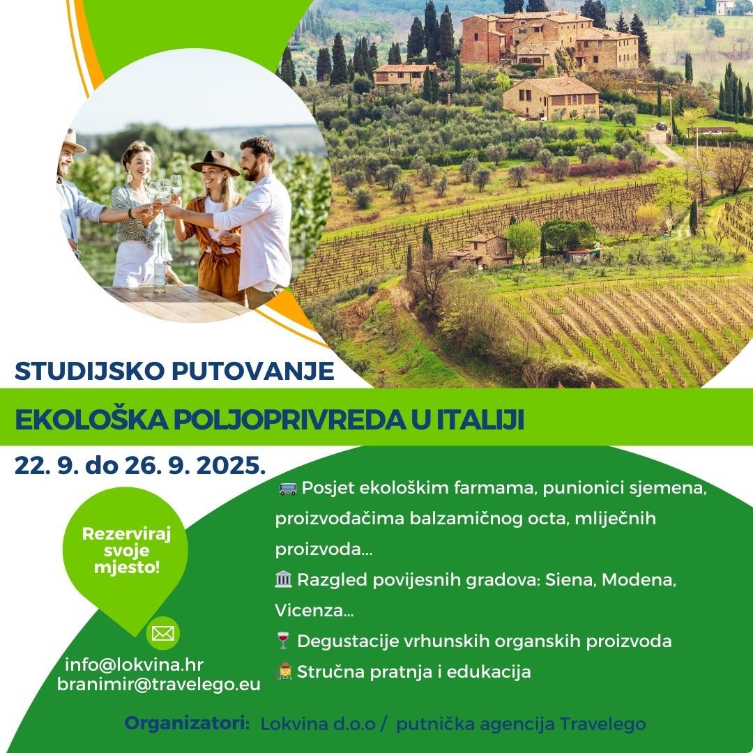 Studijsko putovanje kroz Italiju: ekološka poljoprivreda, održiva proizvodnja i organska hrana