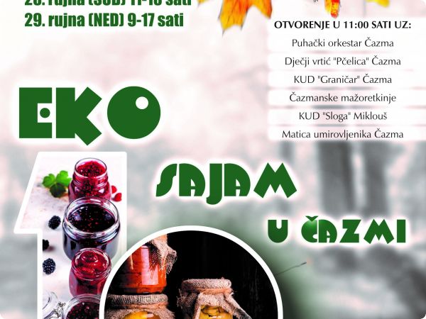Posjetite nas na 10. Eko sajmu u Čazmi